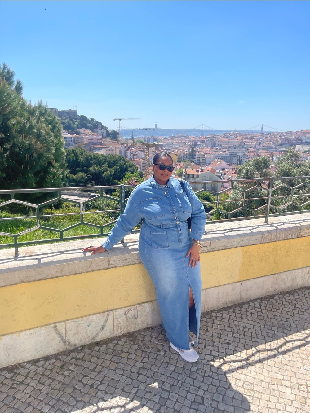Fashion Nova Light Blue Denim Maxi Skirt and Jacket Set